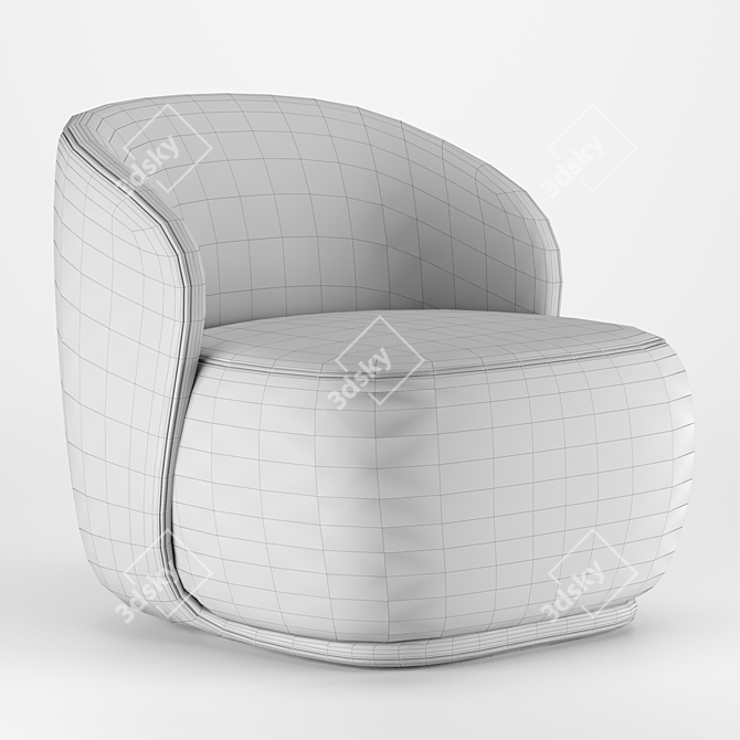 Sleek Pipe Lounge Chair 3D model image 5