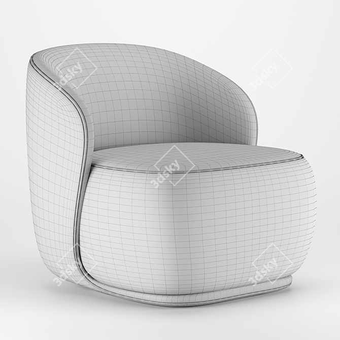 Sleek Pipe Lounge Chair 3D model image 6