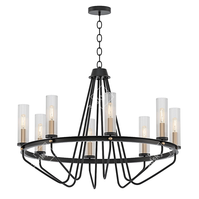 Elegant Empire Nine-Light Chandelier 3D model image 1