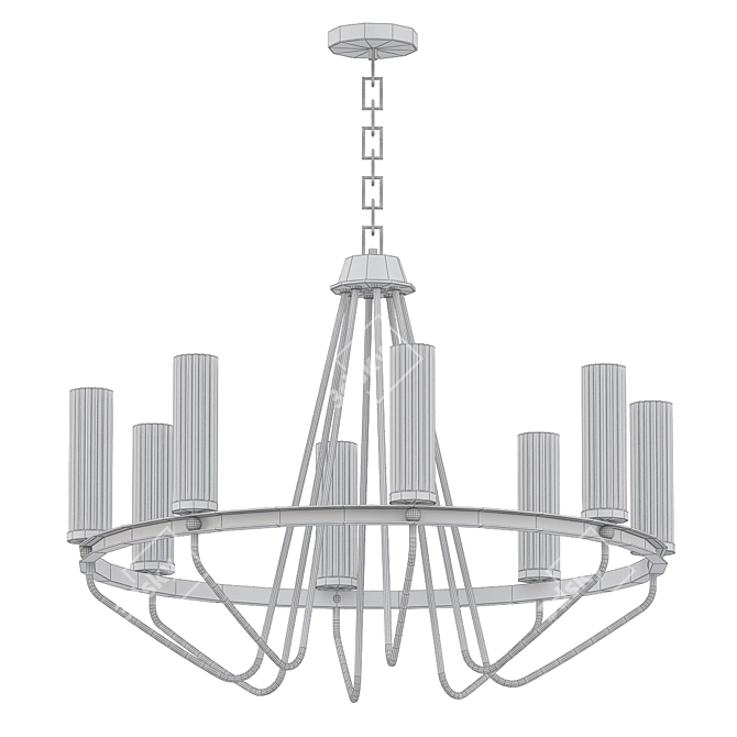 Elegant Empire Nine-Light Chandelier 3D model image 2