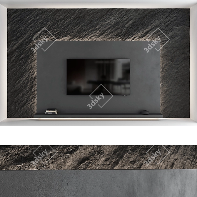 Title: Samsung AU8000 Crystal UHD 4K Smart TV Wall Set 3D model image 4