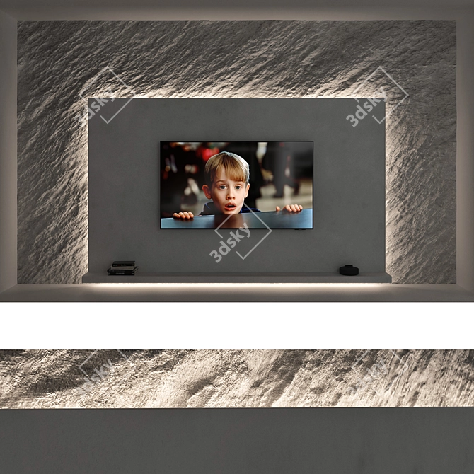 Title: Samsung AU8000 Crystal UHD 4K Smart TV Wall Set 3D model image 5