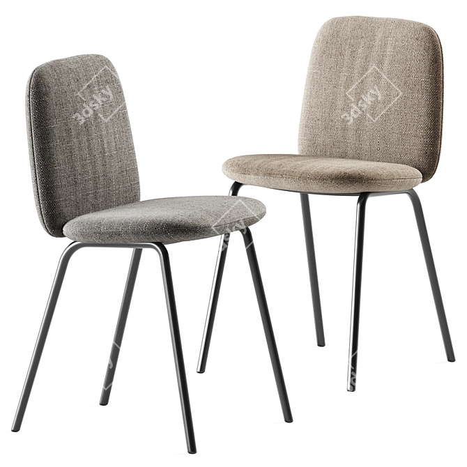 Sleek and Stylish Leda Chair 3D model image 1