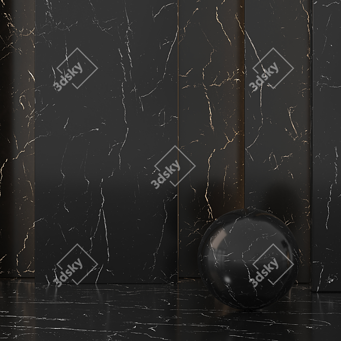 Sleek Dark Marble Collection 3D model image 2