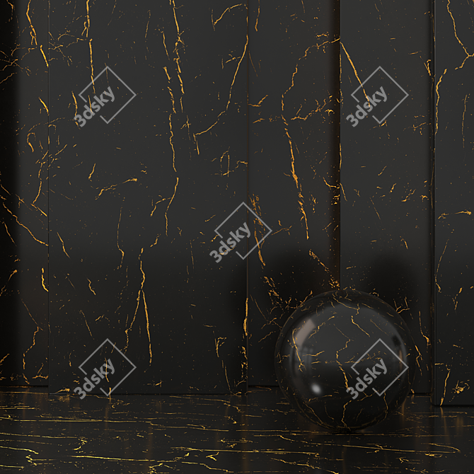 Sleek Dark Marble Collection 3D model image 3