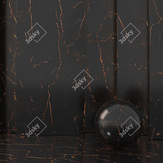 Sleek Dark Marble Collection 3D model image 5