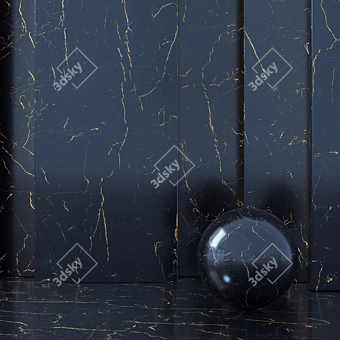 Sleek Dark Marble Collection 3D model image 6