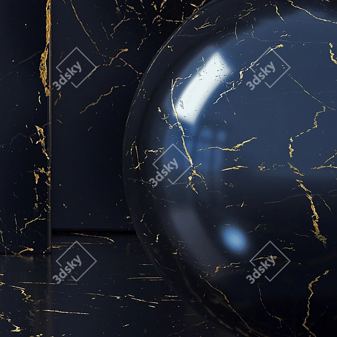 Sleek Dark Marble Collection 3D model image 7