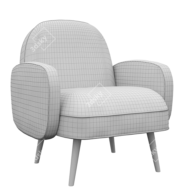 Bordo Armchair: Sleek and Stylish 3D model image 6