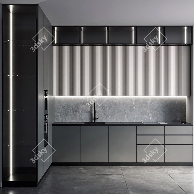 Gaggenau Kitchen Mesh: Height 300cm, 8.9m Area 3D model image 1