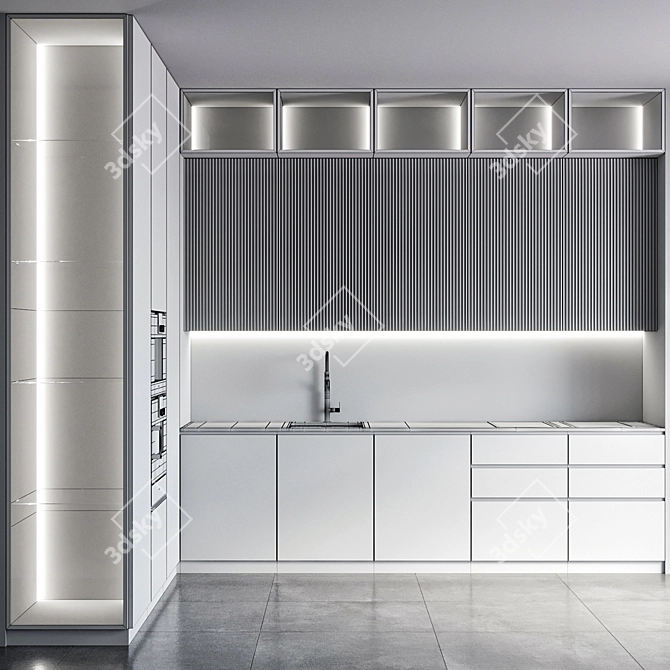 Gaggenau Kitchen Mesh: Height 300cm, 8.9m Area 3D model image 6