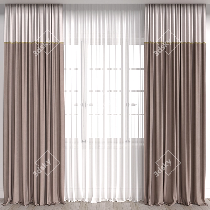 Vibrant Vray Curtain: Perfect for Any Interior 3D model image 1