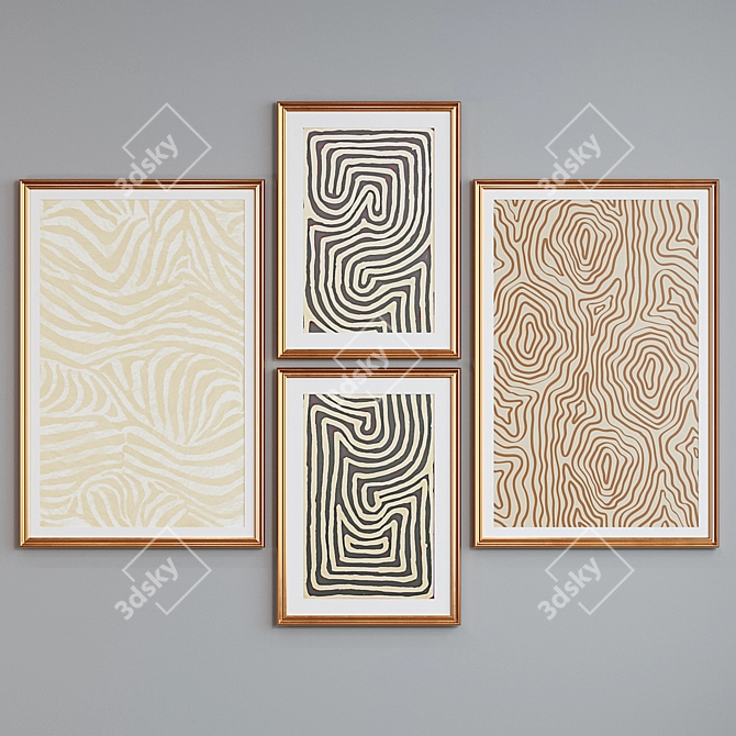 Modern Abstract Picture Frame Set 3D model image 2