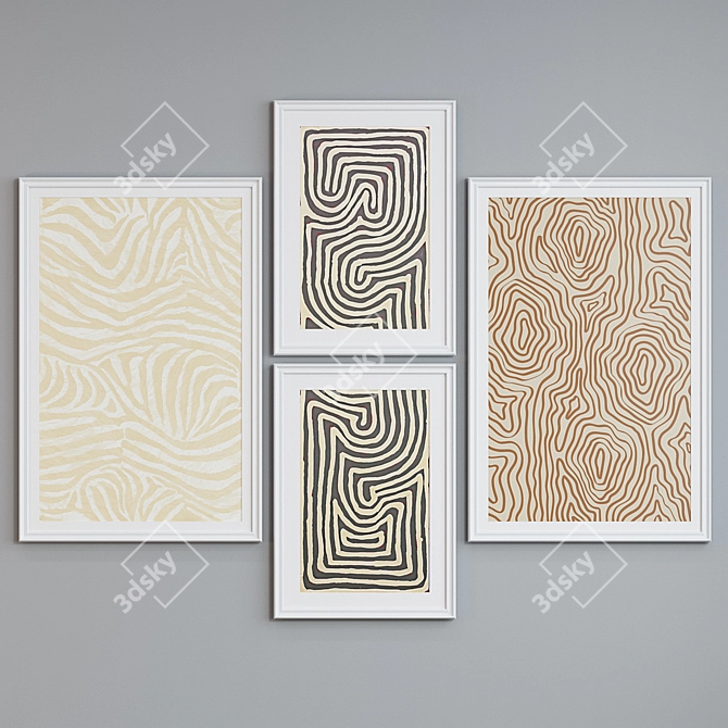 Modern Abstract Picture Frame Set 3D model image 4