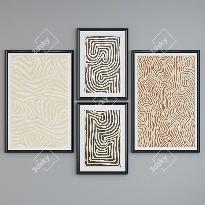 Modern Abstract Picture Frame Set 3D model image 5