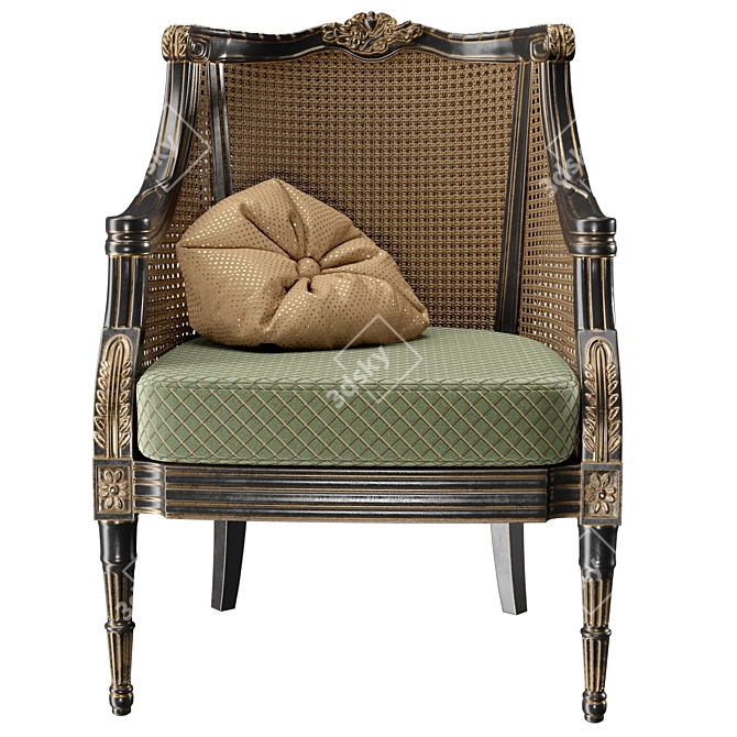 Elegant Antique-Inspired Chair 3D model image 2