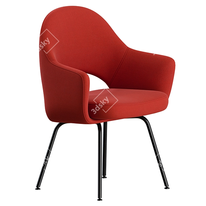 Knoll Saarinen Metal Armchair, Elegant and Functional 3D model image 1