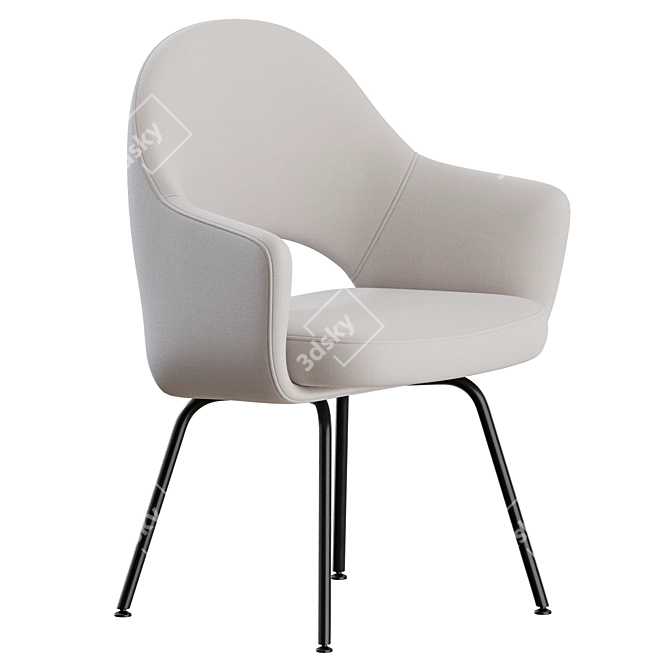 Knoll Saarinen Metal Armchair, Elegant and Functional 3D model image 3