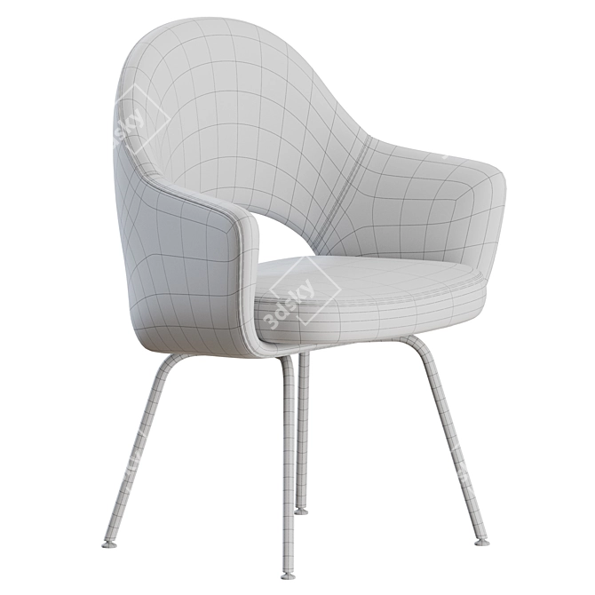 Knoll Saarinen Metal Armchair, Elegant and Functional 3D model image 6