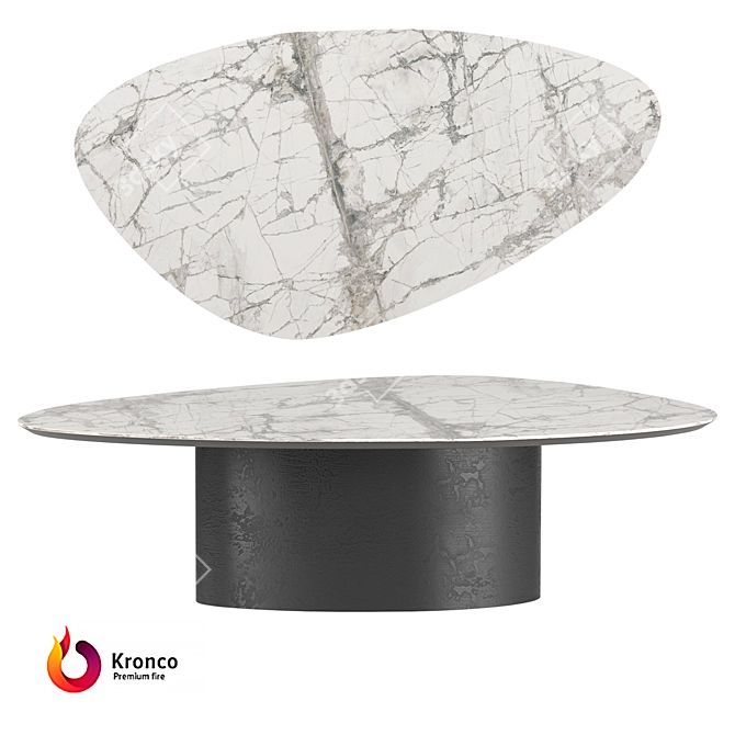 Kronco Elipse: Stylish Porcelain Coffee Table 3D model image 2