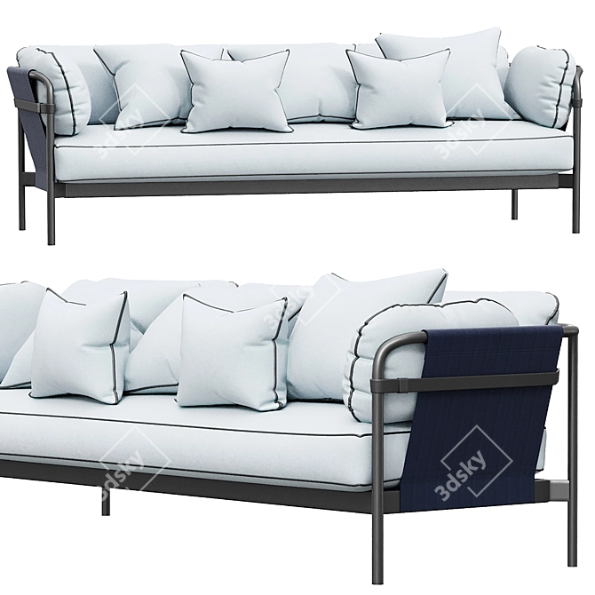 Comfortable Can HAY Sofa: 3-Seater 3D model image 1