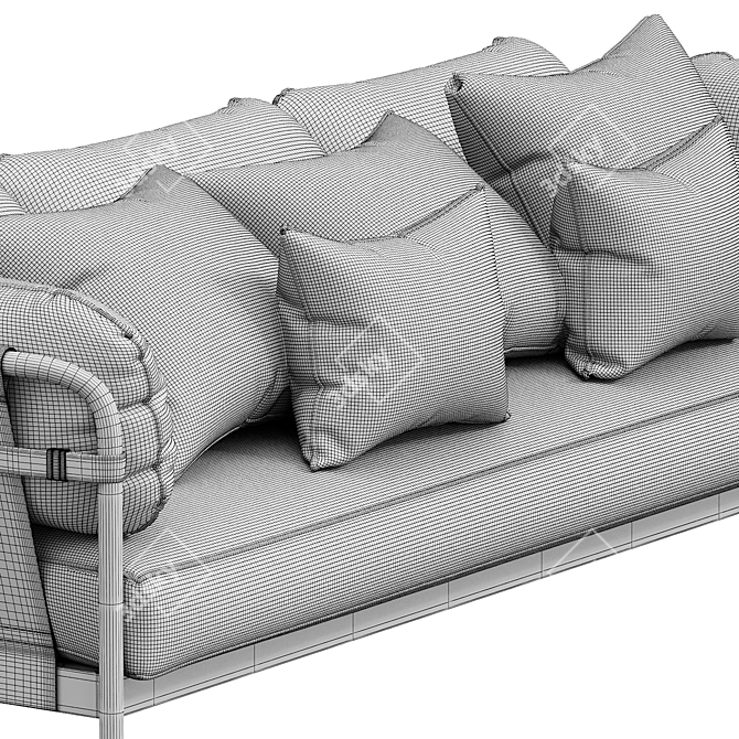 Comfortable Can HAY Sofa: 3-Seater 3D model image 4