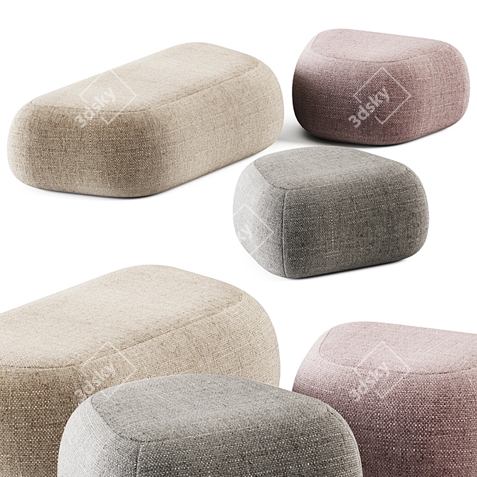 Elegant and Versatile Botera Pouf 3D model image 1