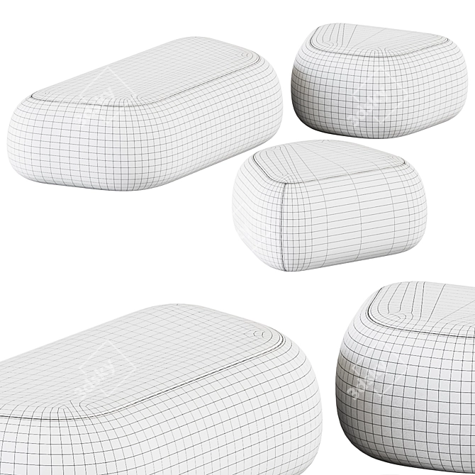 Elegant and Versatile Botera Pouf 3D model image 2