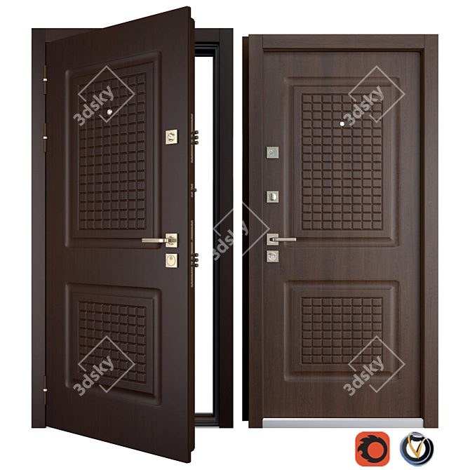 Bastion Favorit Metal Door: Strong and Secure 3D model image 1