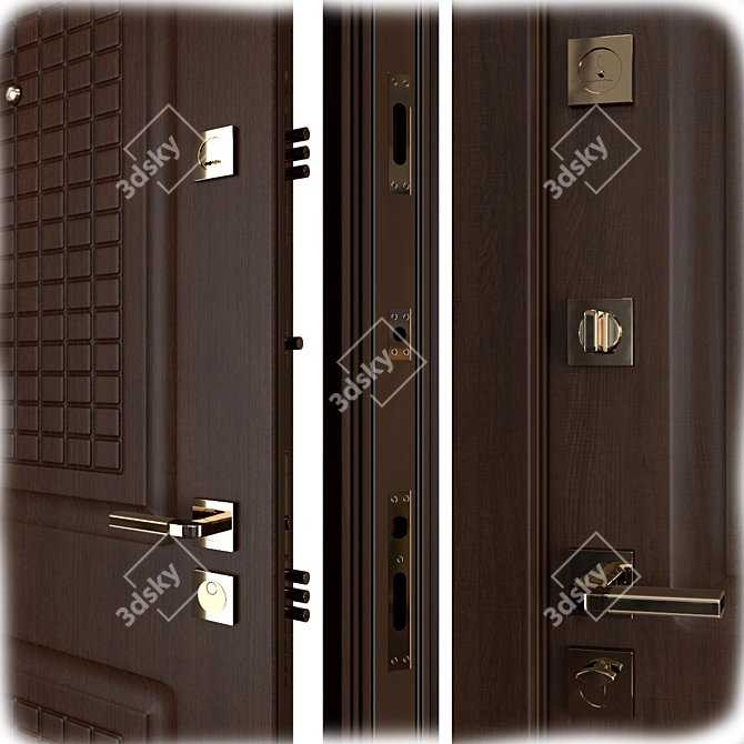 Bastion Favorit Metal Door: Strong and Secure 3D model image 2