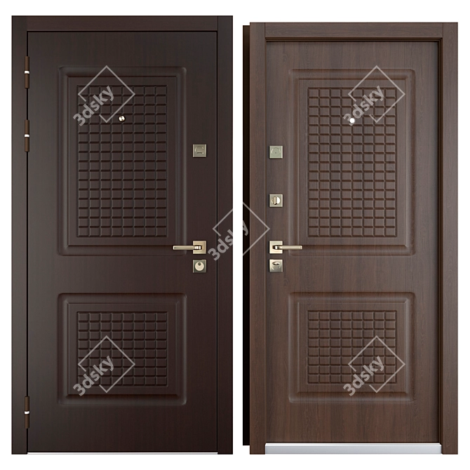 Bastion Favorit Metal Door: Strong and Secure 3D model image 3