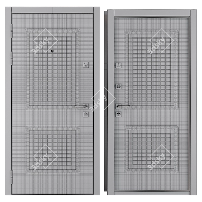 Bastion Favorit Metal Door: Strong and Secure 3D model image 4