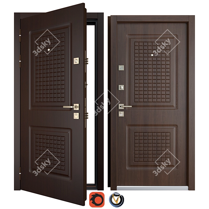 Bastion Favorit Metal Door: Strong and Secure 3D model image 5