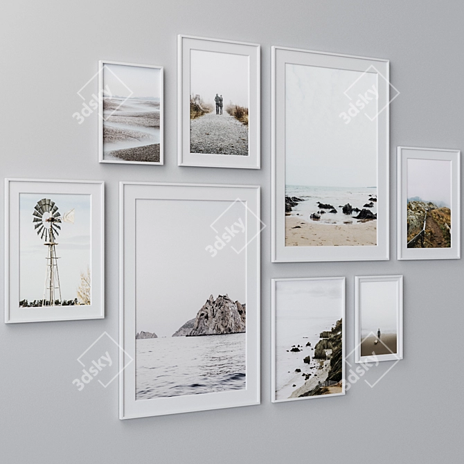 Elegant Set of Wall Paintings 3D model image 2