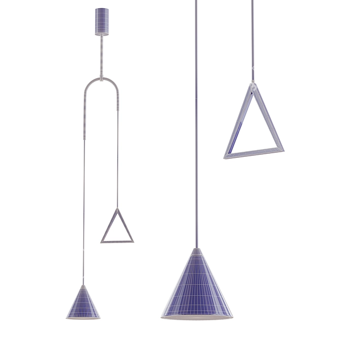 Modern Triangle Cone Pendant Light 3D model image 2