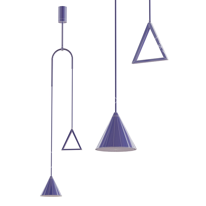 Modern Triangle Cone Pendant Light 3D model image 4