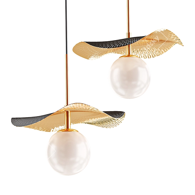 Olea: Elegant Hanging Lamp 3D model image 1