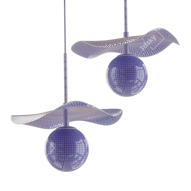 Olea: Elegant Hanging Lamp 3D model image 2