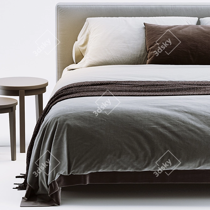 Modern Coastal Style West Elm Newport Bed 3D model image 2