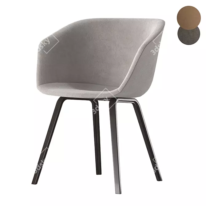 Modern Oak AAC 23 Dining Chair 3D model image 1