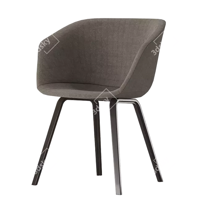 Modern Oak AAC 23 Dining Chair 3D model image 2