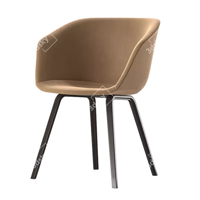 Modern Oak AAC 23 Dining Chair 3D model image 3