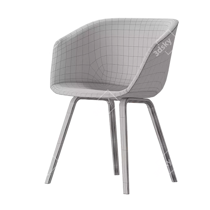 Modern Oak AAC 23 Dining Chair 3D model image 4