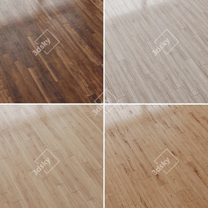 Premium Wood Parquet Flooring Set 3D model image 2