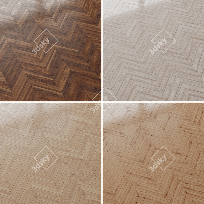 Premium Wood Parquet Flooring Set 3D model image 3