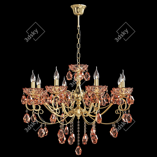 Luxury Eurosvet Escada Crystal Chandelier 3D model image 2