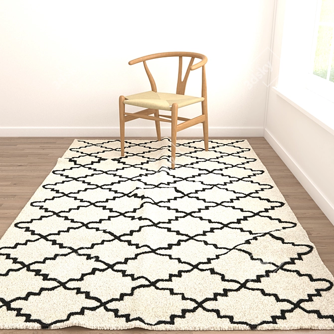 Versatile Rug Set: 6 Stunning Designs 3D model image 2