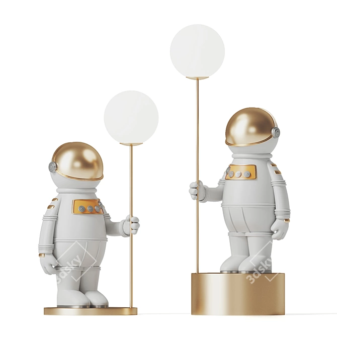 Luminous Astronaut Floor Lamp 3D model image 1