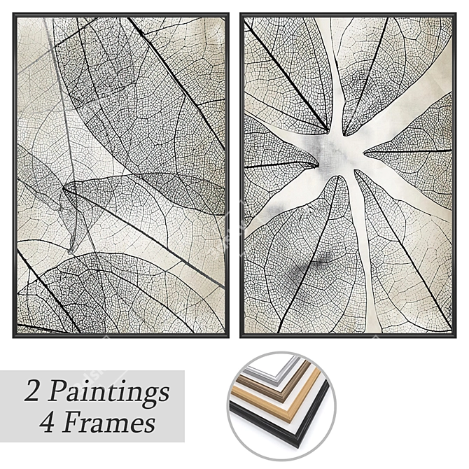 Stunning Wall Art Set with Versatile Frames 3D model image 1