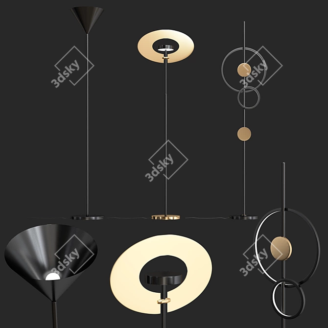 Modern Minimalist Floor Lamps 3D model image 2